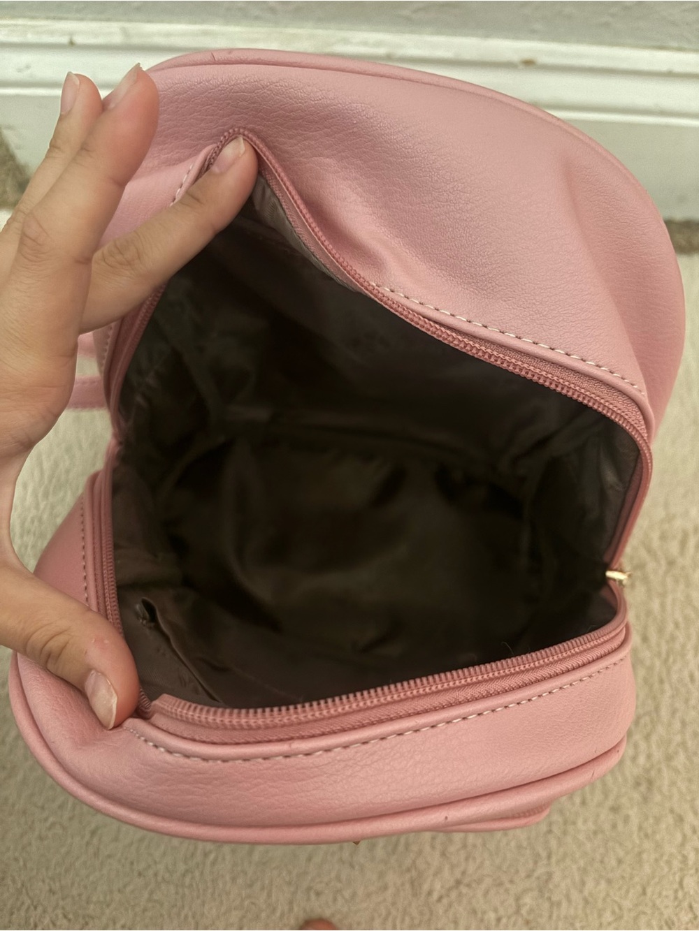 Pink Quilted Mini Backpack - Unknown Brand - Picture 3 of 3